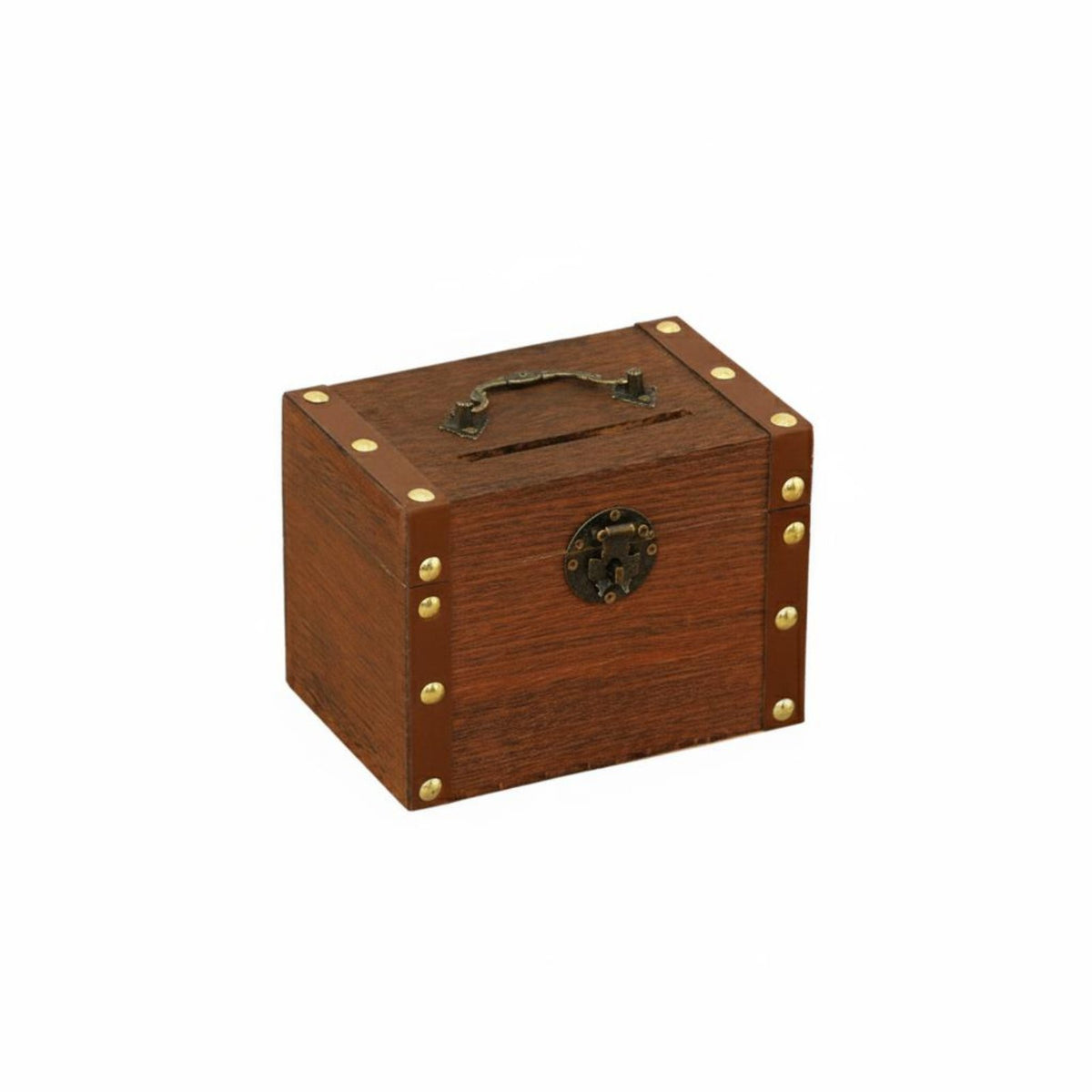 Wooden Currency Box with Lock Large Capacity Hardwood Wood Piggy Bank Rustic Currency Bank with Lock Handmade Vintage Coin