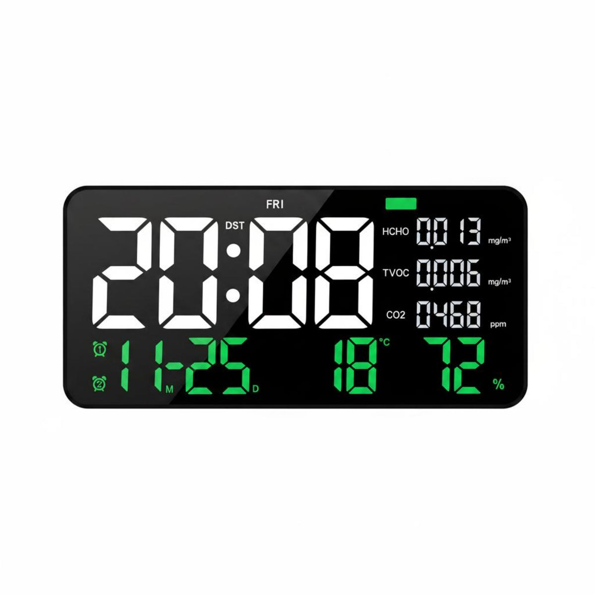 Air Quality Air Monitor Timepiece Test Timepiece Temperature and Humidity