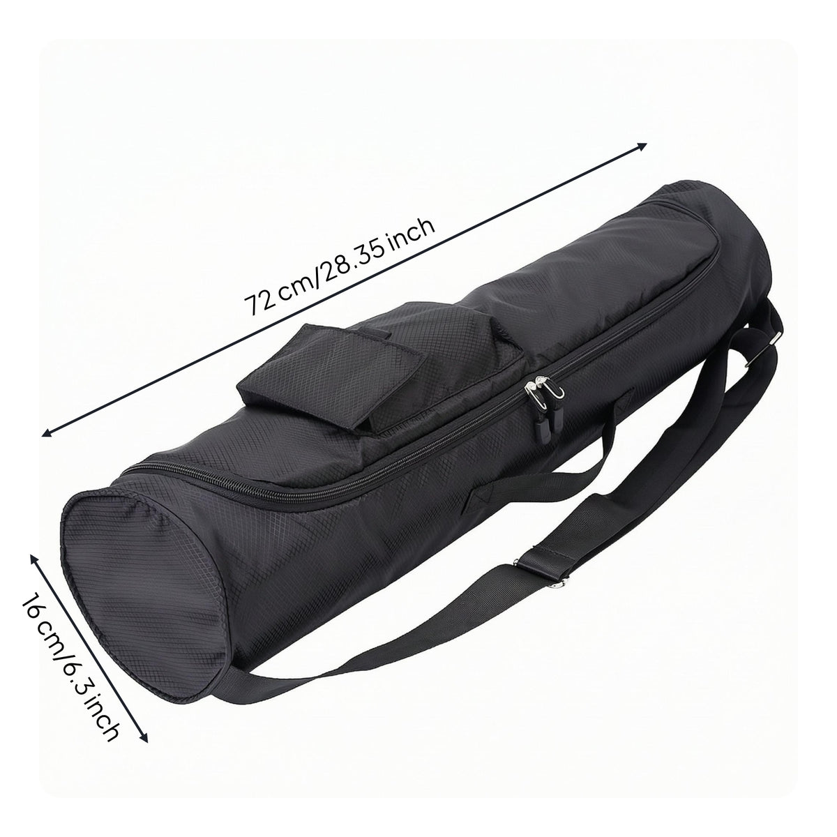 Cylindrical Exercise Mat Bag Zippered Exercise Mat Carrier Canvas-Like Carrying Case Shoulder Strap
