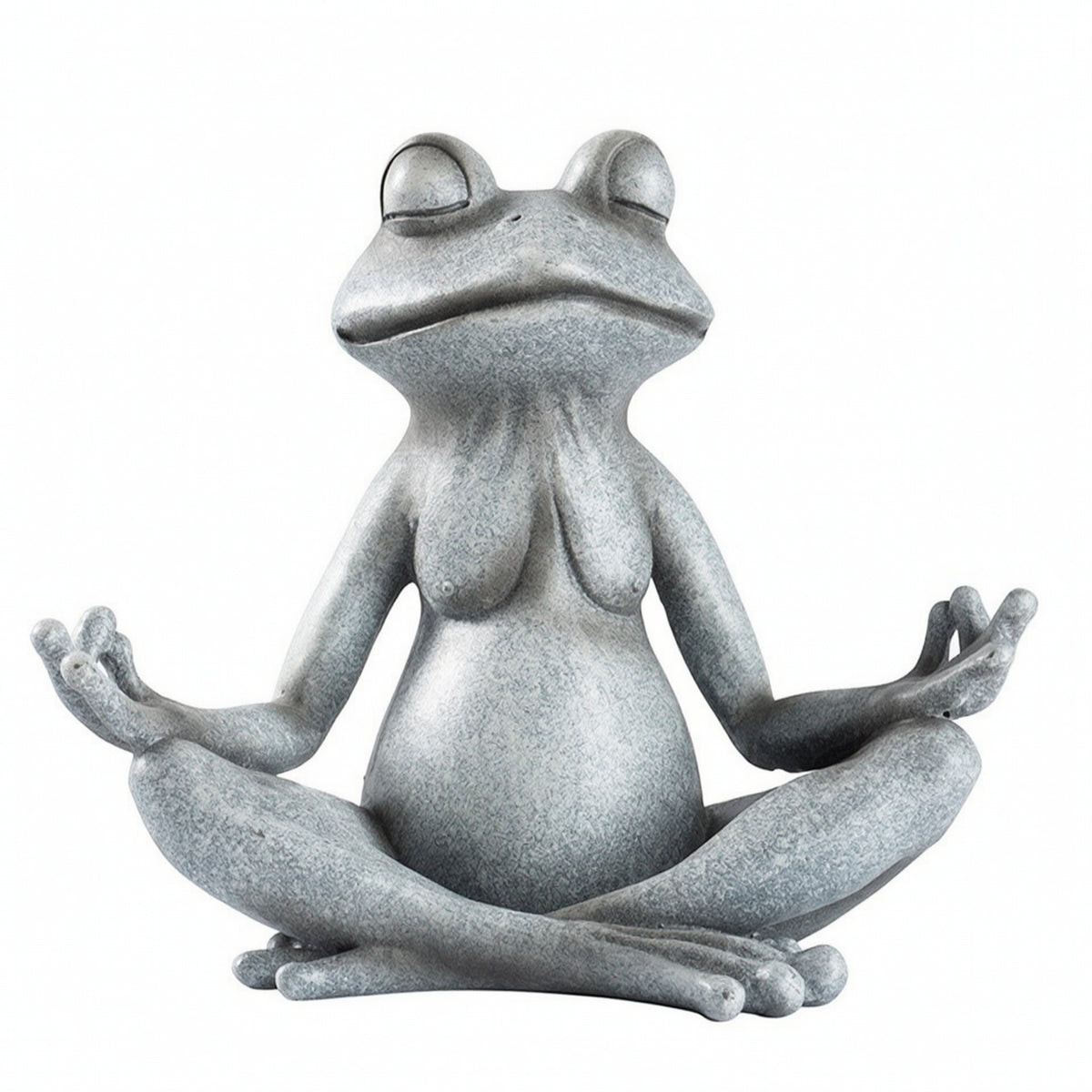 Meditating Frog Figurine Stone-Look Meditation Frog Statue Compact Decor for Bookshelf