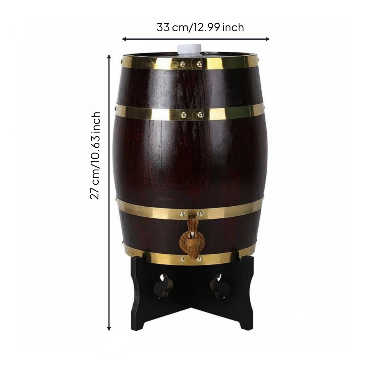 Oak Design Drink Dispenser Food-Grade Liner Wooden Wine Barrel Dispenser for Bar