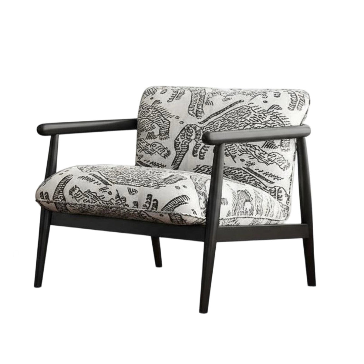 Upholstered High-Sided Armchair French Vintage Design Scalloped Rear Armchair Easy Assembly Modern Minimalist Aesthetic