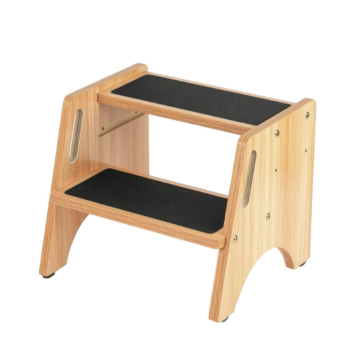Wooden Step Stool with Handholds Stable Furniture Compact for Toddlers
