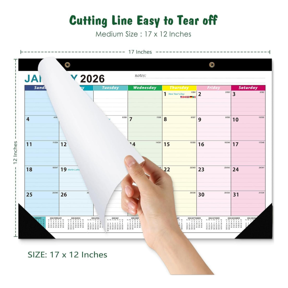 Wall Calendar 18 Month Hanging Wall Calendar Double-Glued Paper