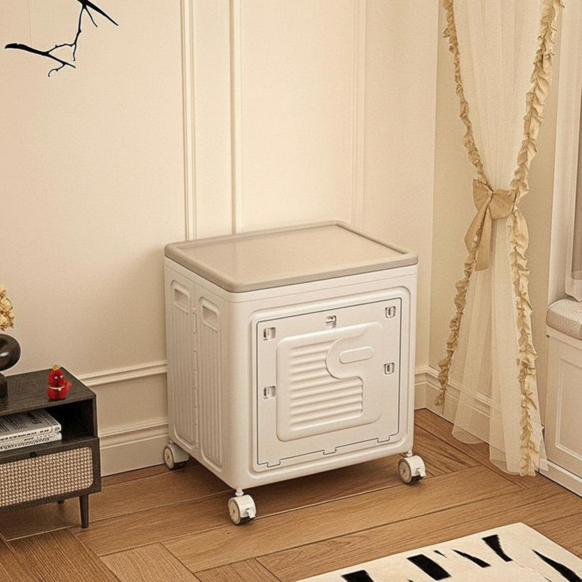 Collapsible Fabric Container Large Capacity Household Storage Clear View panel