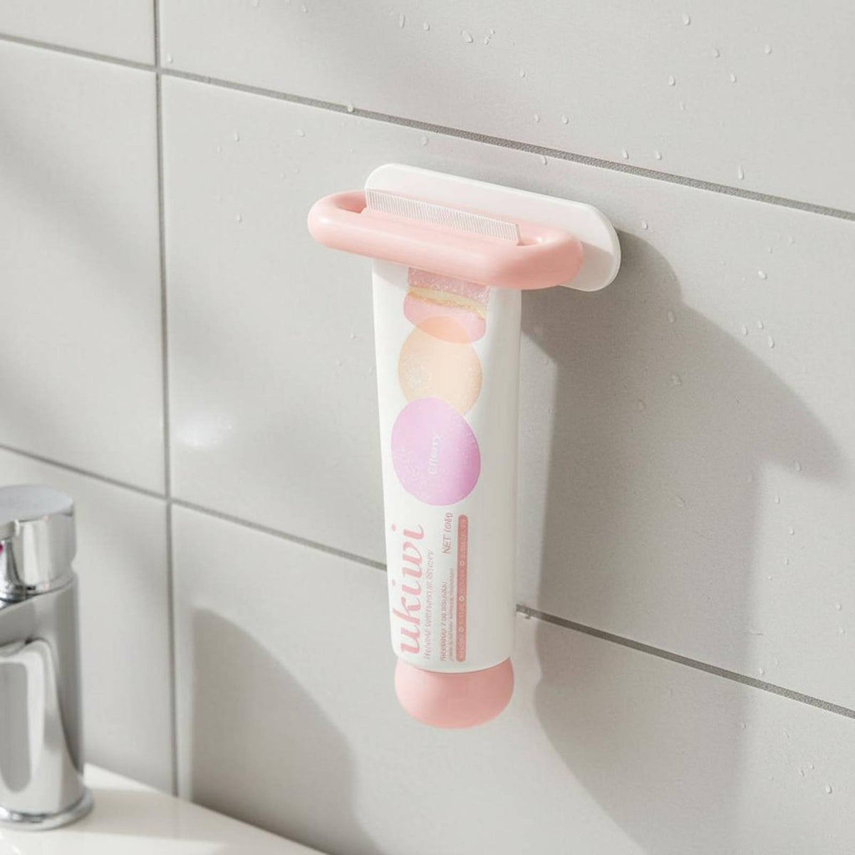 Easy Press Wall-Mounted Toothpaste Dispenser Drill-No-Drill Manual Tube Dispenser Reduces Waste Adhesive Toothpaste Holder