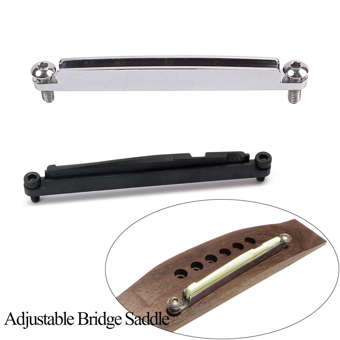 Acoustic Guitar Bridge Adjustment Shimming Tool (Silver/Black)