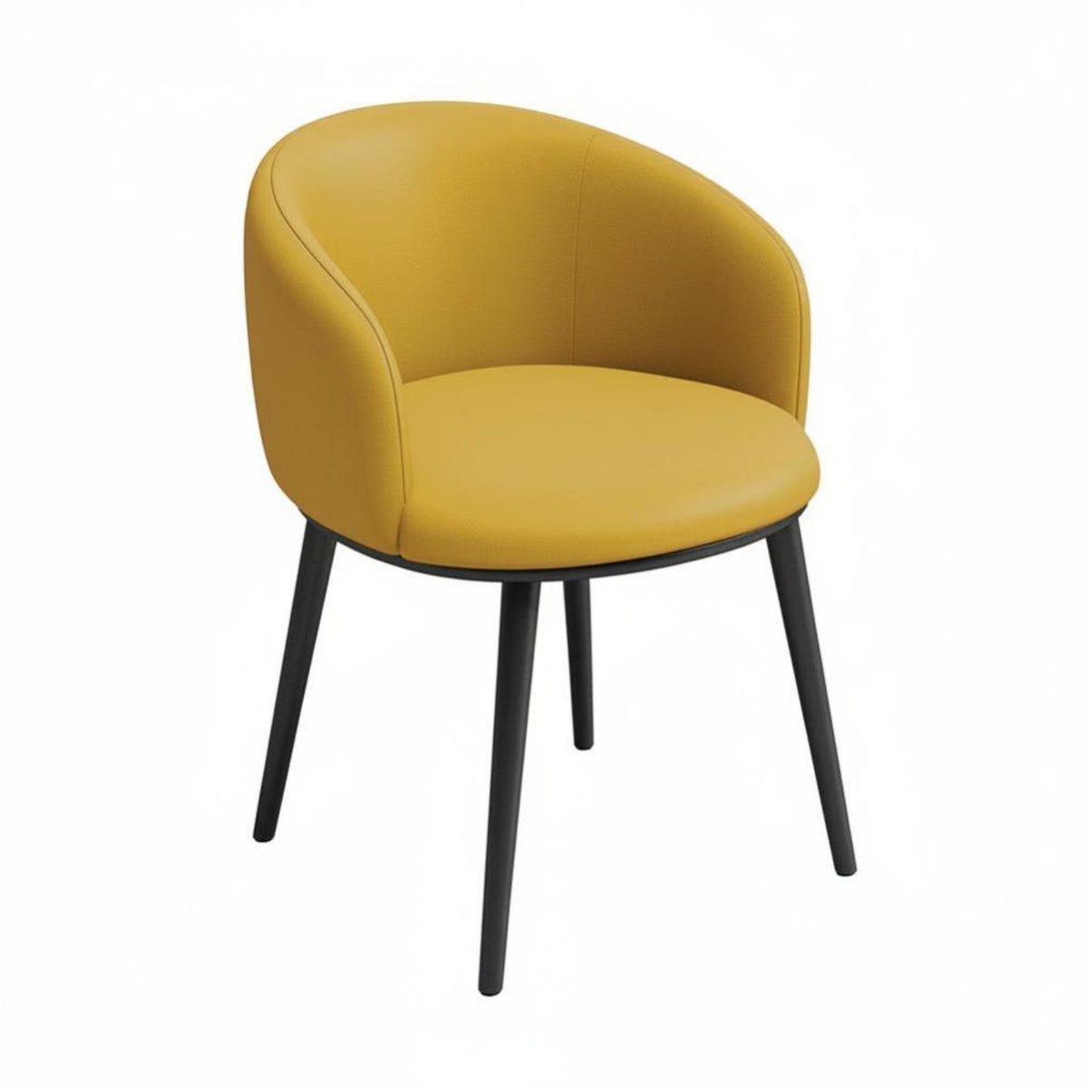 Rounded Back Dining Chair Easy Assembly Upholstered Seat High Weight Capacity