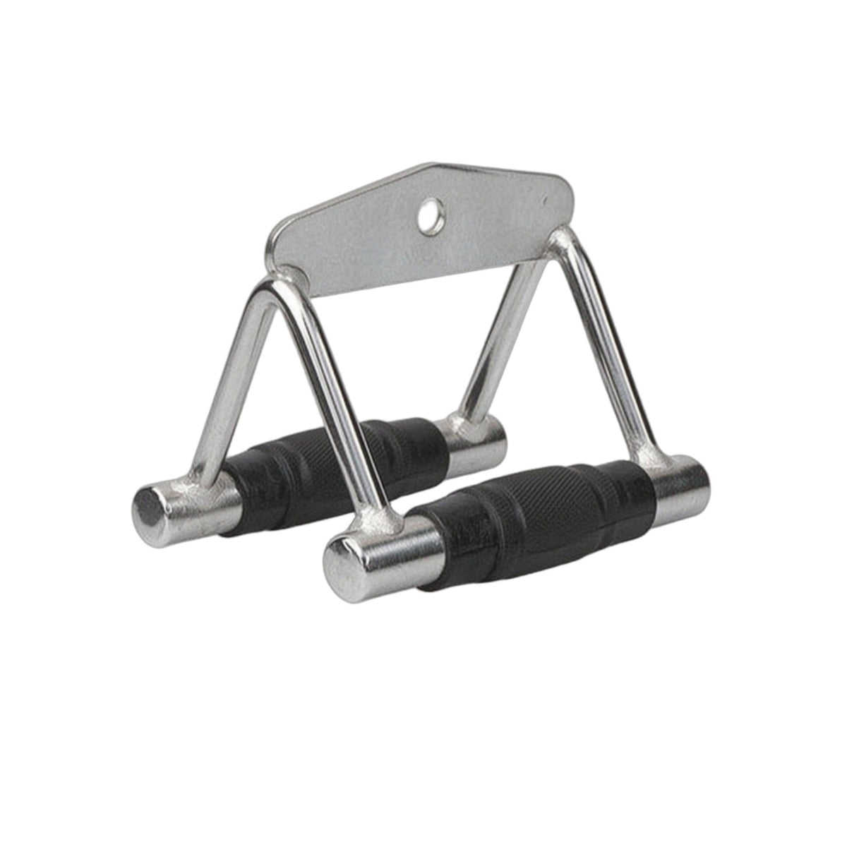 Cable Machine Handle with Eyelet Silver Toned metalBar Handle Textured Grip Lat Pulldown Bar for Weightlifters, Strength Training, Home Gym