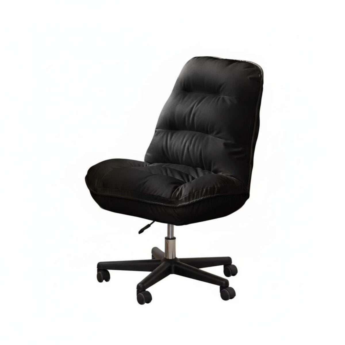 Luxuriously Soft Armless Rolling Chair Easy Assembly Office Furniture Adjustable