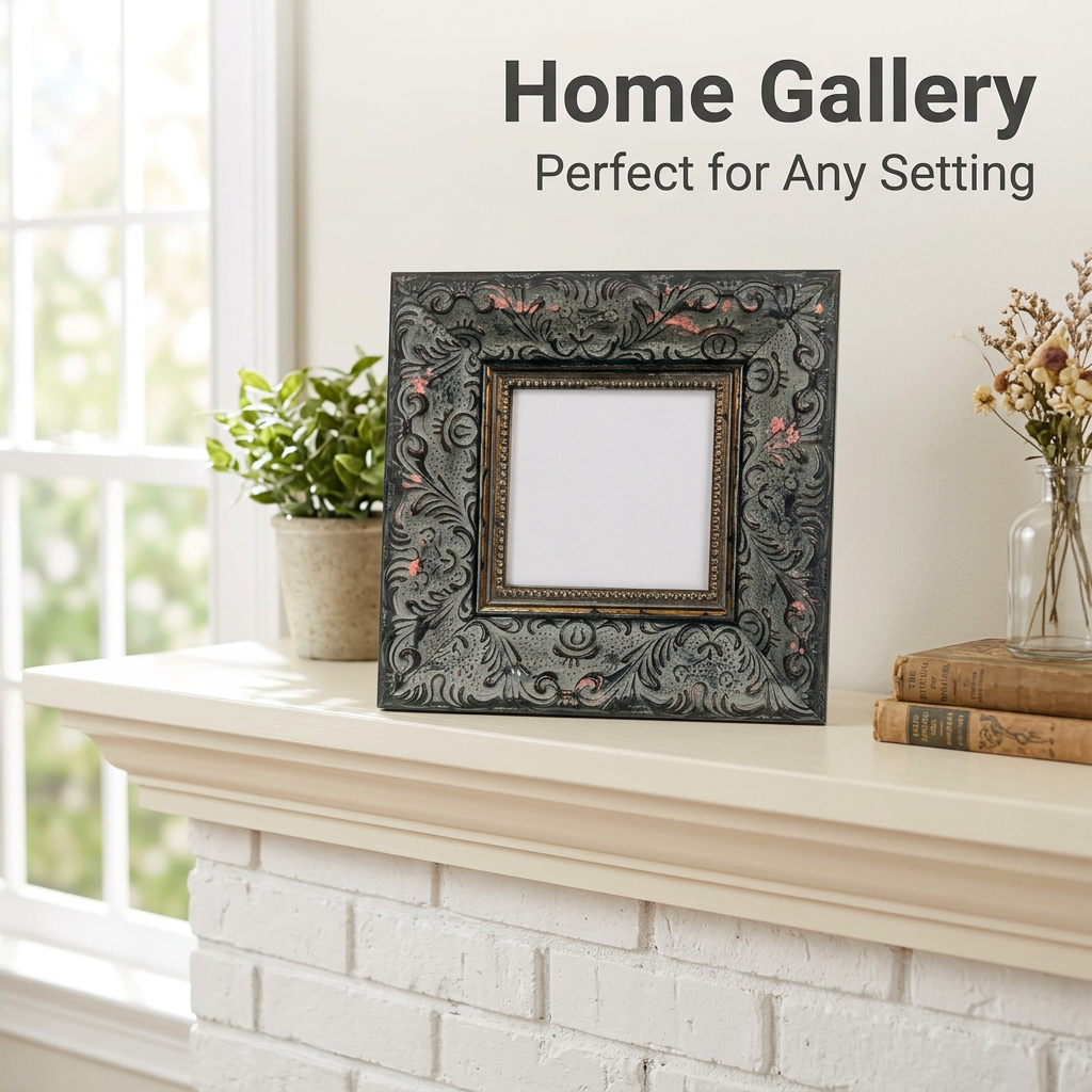 Ornate Wood Picture Frame Study Room, Embossed Relief Carved Photo Frame, Baroque Photo Frame for Art, Vintage Picture Frame, Antique Photo Frame