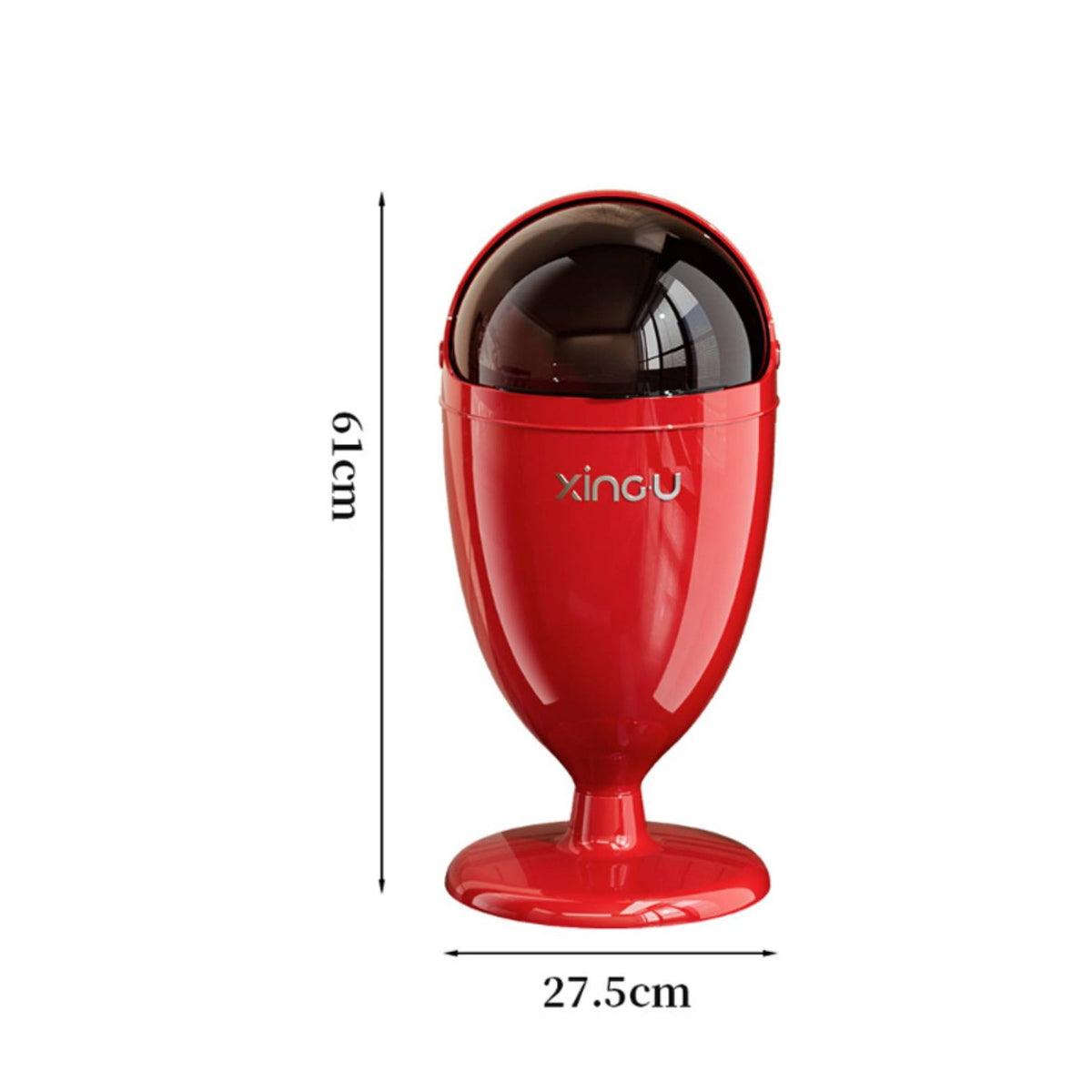 Tall No-Bend Trash Can Hidden Bag Loop Goblet Shaped Trash Can Long-Lasting