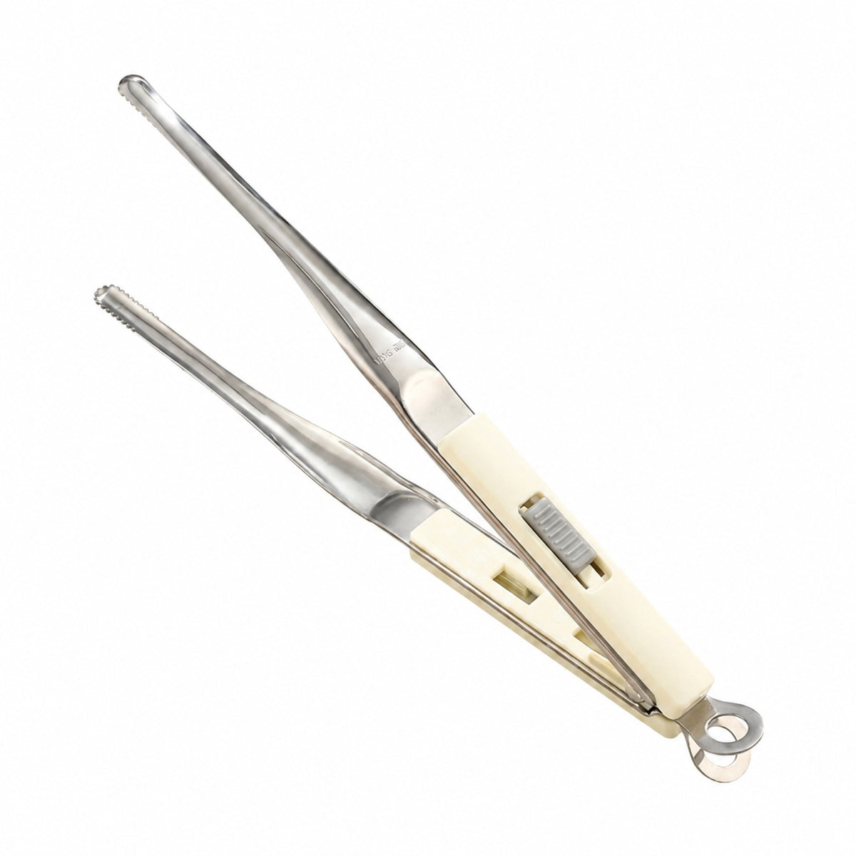 Lightweight Serrated Tip Tongs Hanging Loop Locking Kitchen Tongs