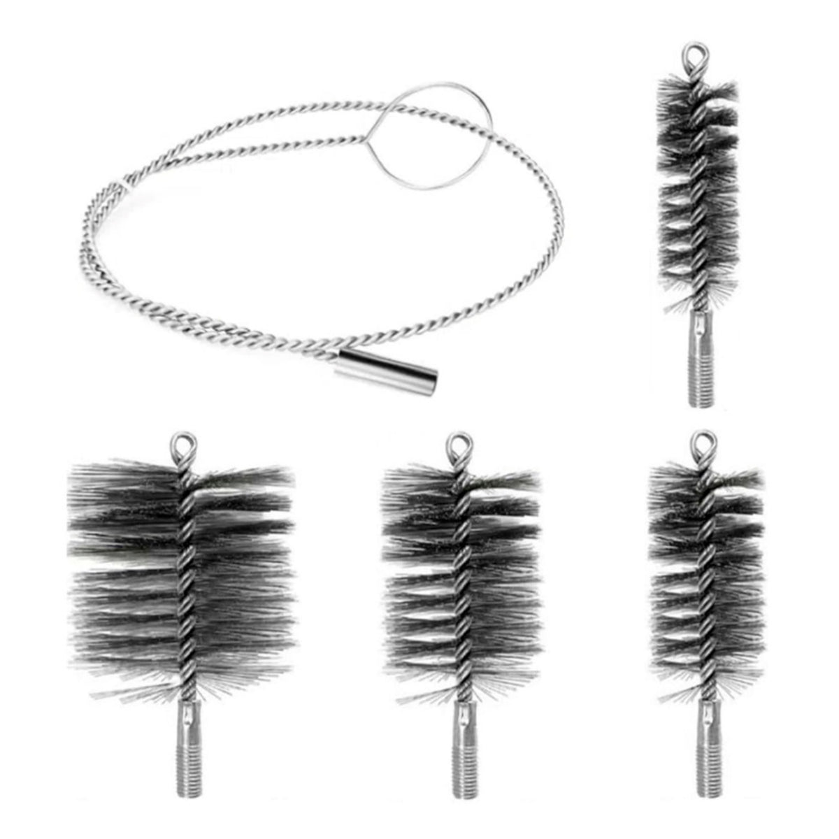 5 Pieces Pipe Cleaning Brush Set Deburrring Maintenance Tool Stainless Steel