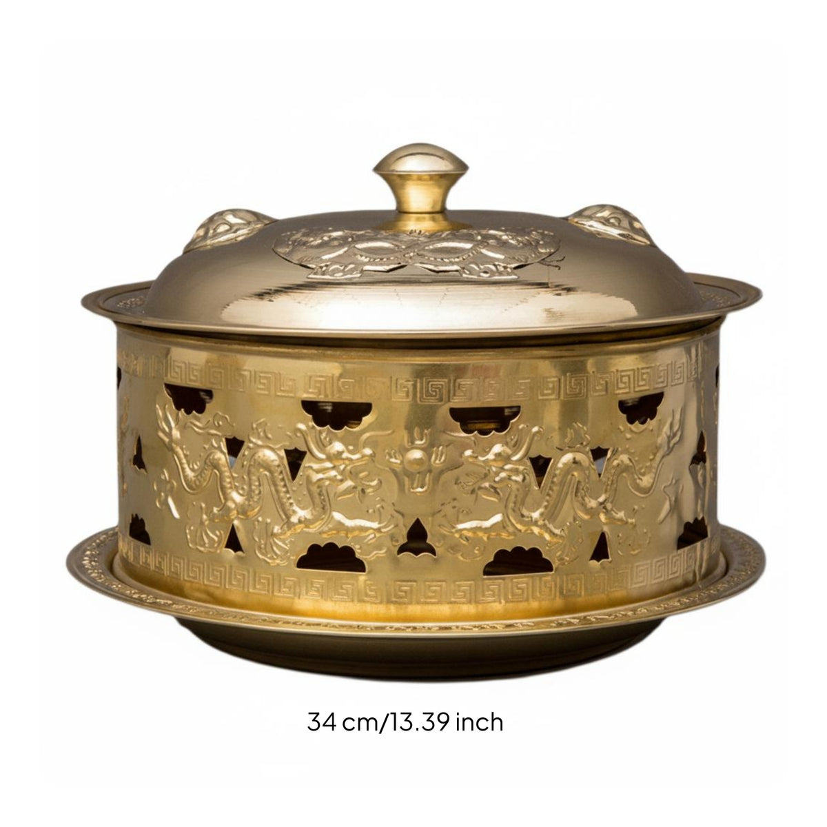 Decorative Pierced Hot Pot Ornate Heated Serving Vessel Tabletop Heating
