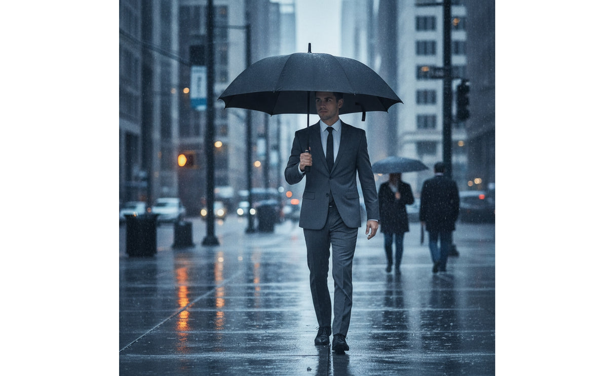 Wind-Resistant Straight Handle Umbrella Slim-Profile Large Outdoor Umbrella Oversize Quick-Dry for Business Professionals
