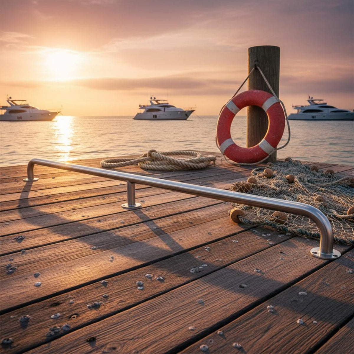 Stainless Steel Boat Handrail Yacht Guardrail Aquatic Grab Bar Anti-Rust Boat Grab Handle Sturdy Duty