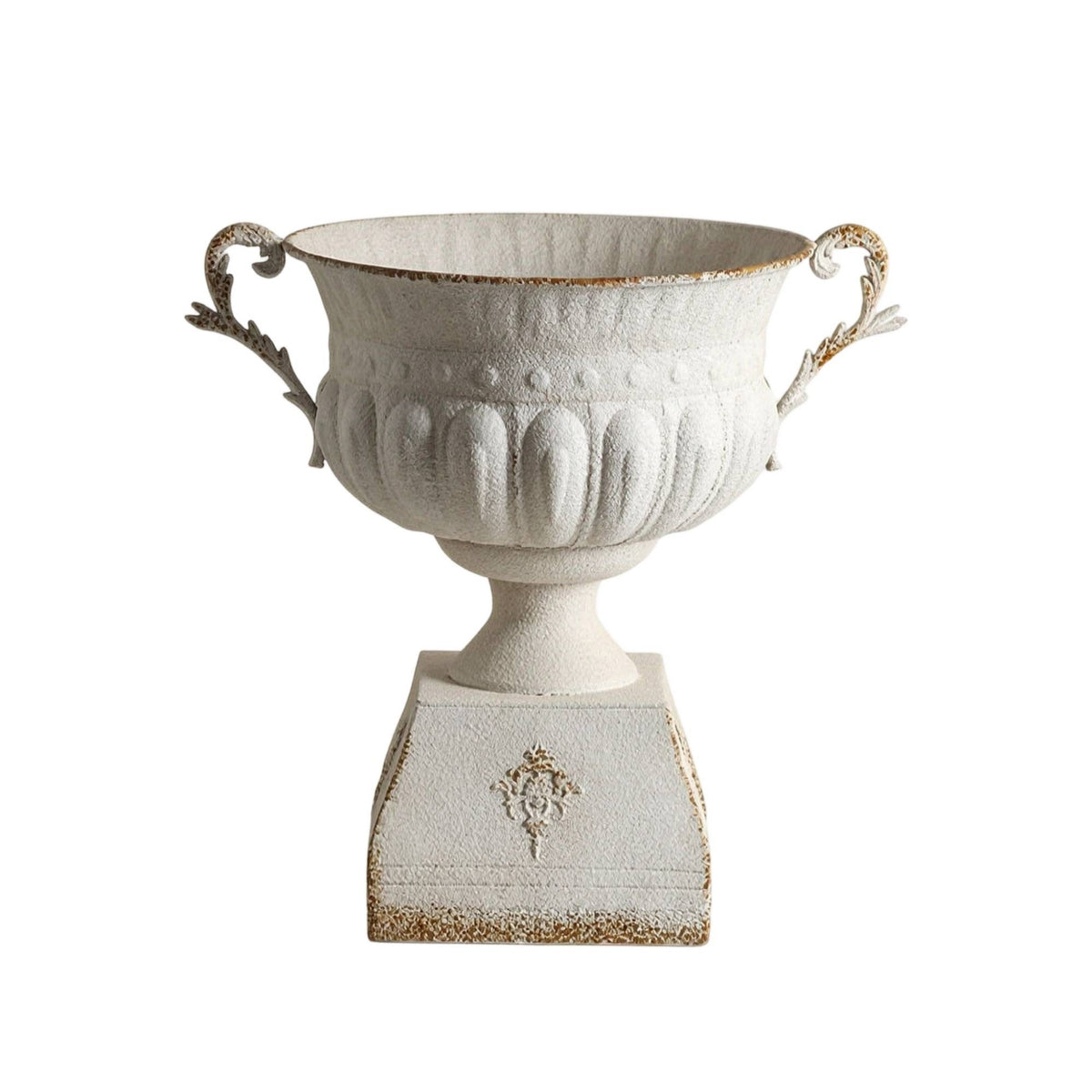 Pedestal Urn with Handles Embossed Container Elegant for Entryway, Photo Shoots