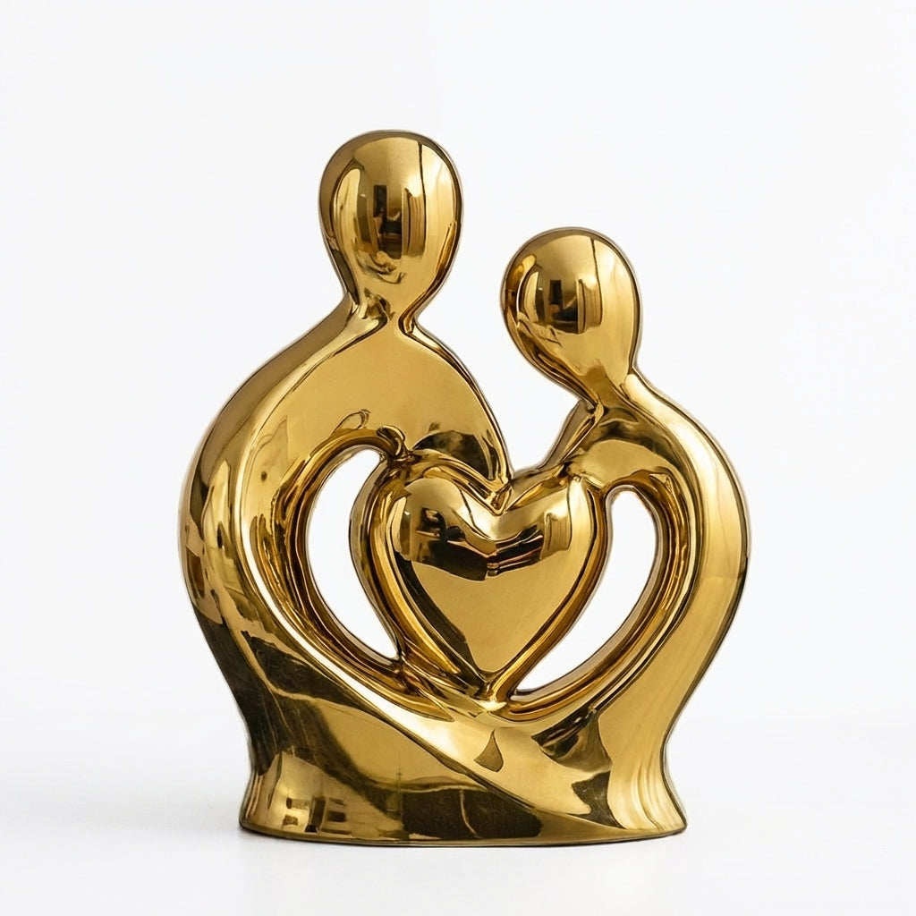 Couple Statue Abstract Sculpture for Home Decor, Romantic Couple Hugging Ceramic Figurine, Modern Minimalist Living Room Shel
