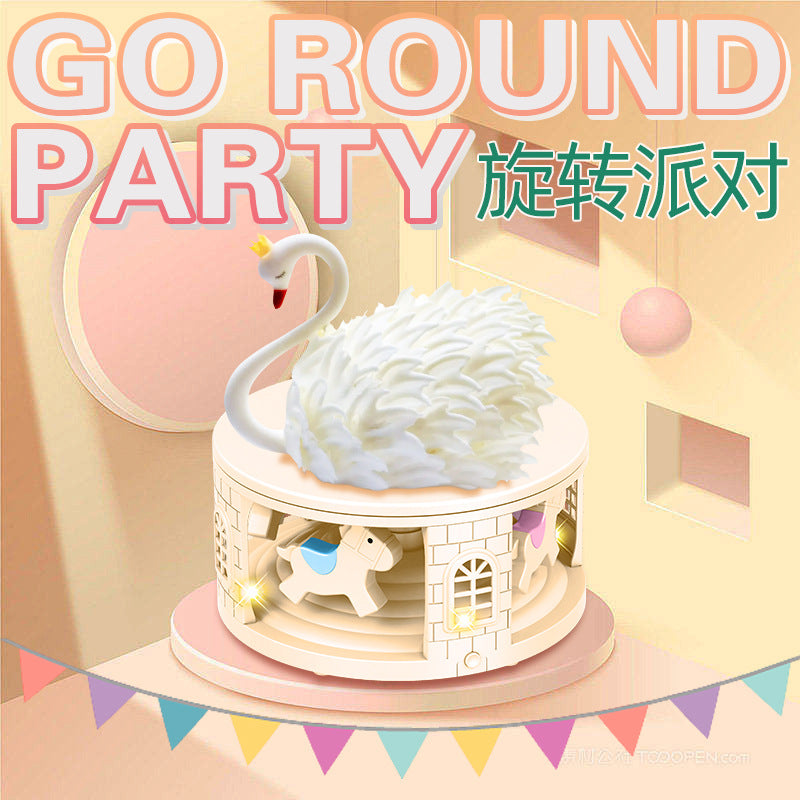 Rotating Carousel Cake Stand for Dessert Display and Party