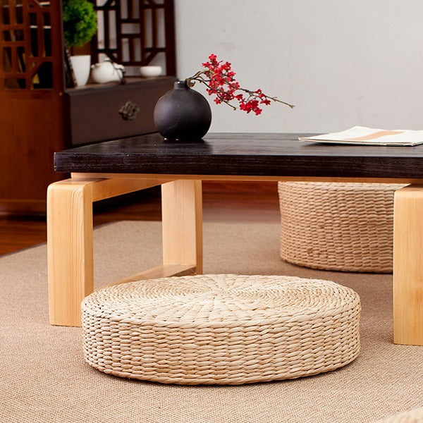 Handwoven Straw Cushion for Meditation and Kneeling