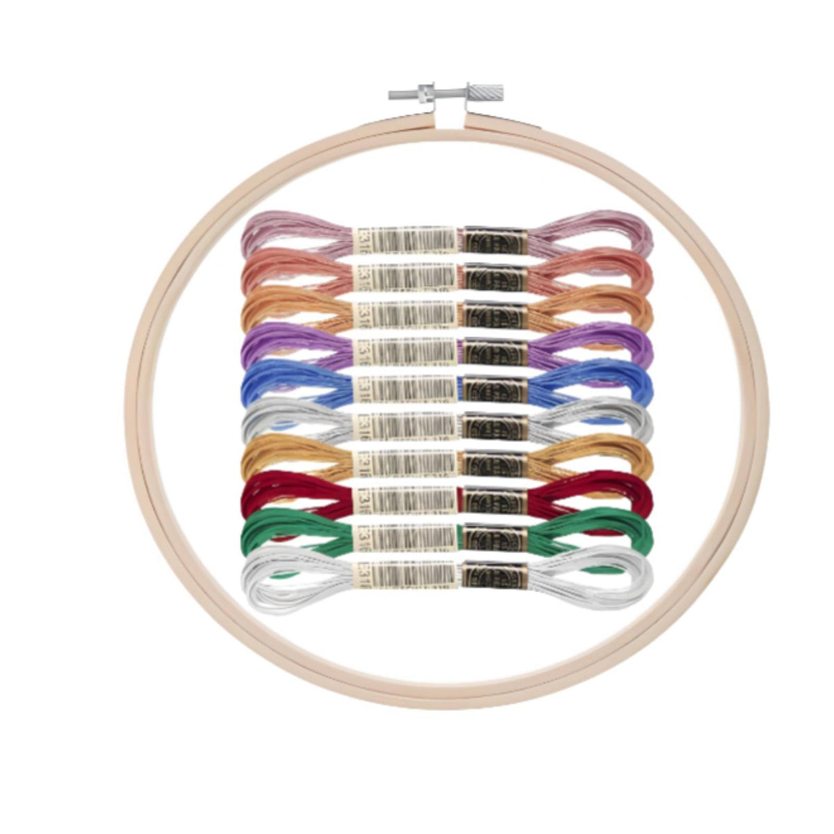 Embroidery Hoop with Thread Smooth Wooden Embroidery Hoop Easy to Use for Beginners