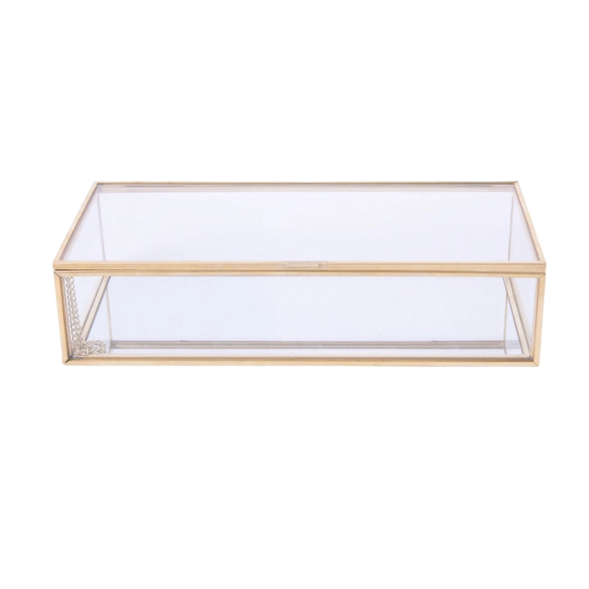 Glass Display Box with Hinged Lid Versatile for Vanity, Wedding