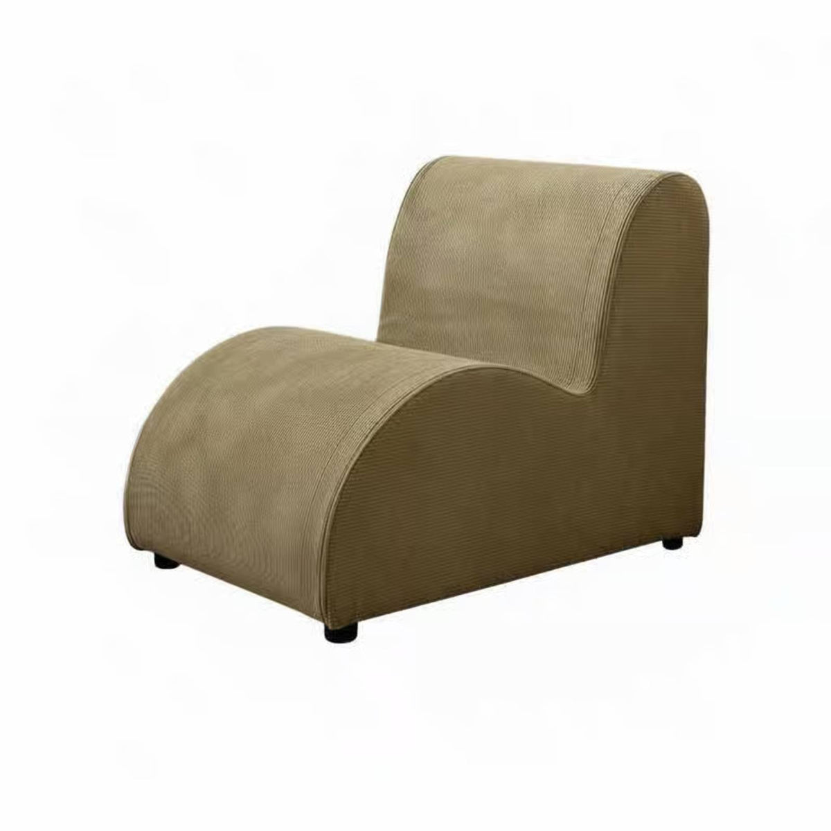 Caterpillar-Shaped Lounge Chair Soft Fabric Upholstery Upholstered Lounge Chair Ergonomic Shape No Assembly Required for Bedroom
