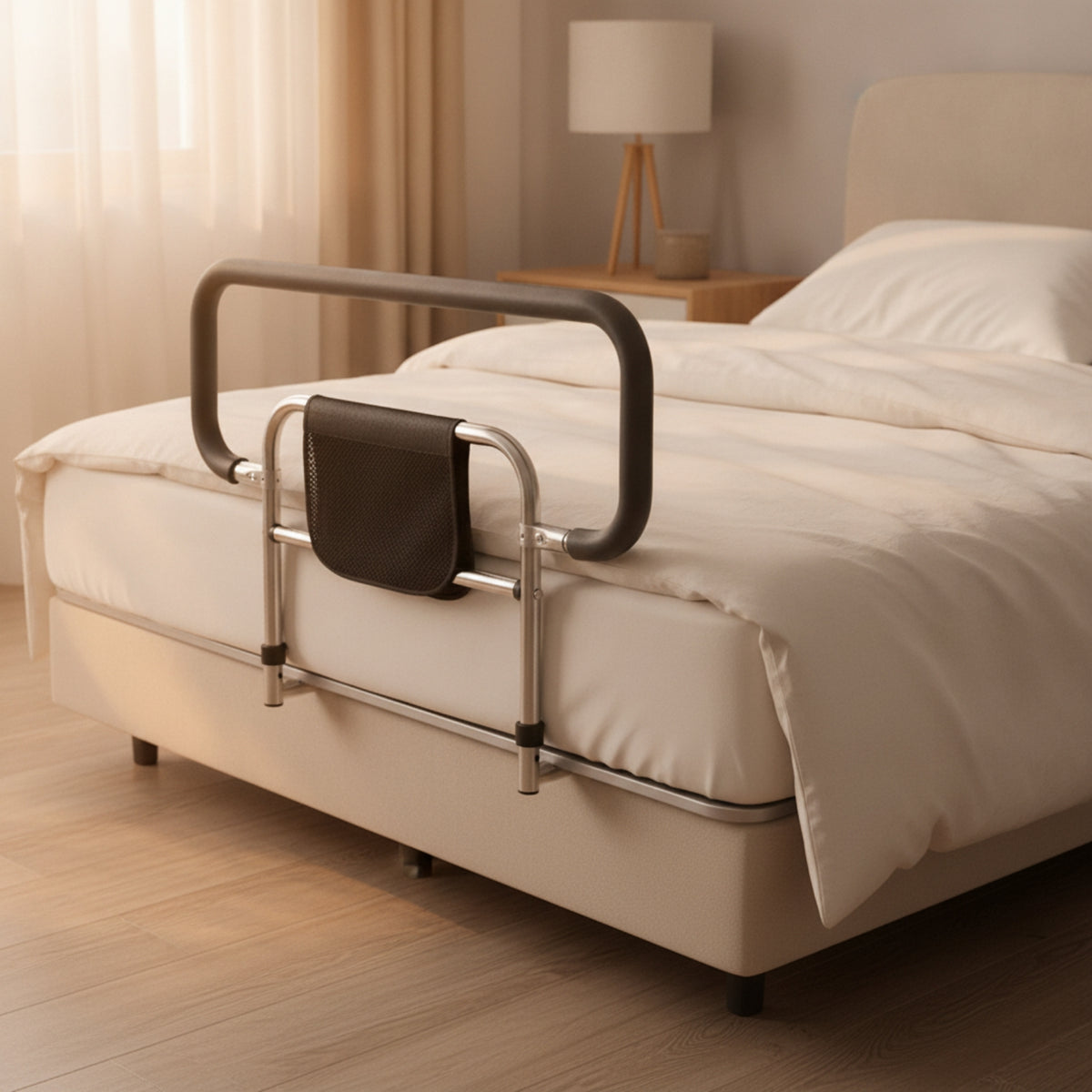 Under-Mattress Bed with Storage Pocket Stable Bed Safety with Pocket Sturdy Padded for Seniors, Adults, Bedroom, Home Care
