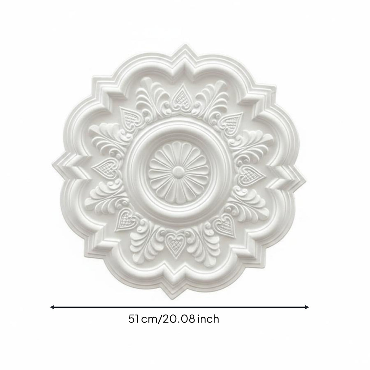 Ornate Floral Ceiling Medallion Vintage Carved Design Ornament Plate Circular Room Decoration