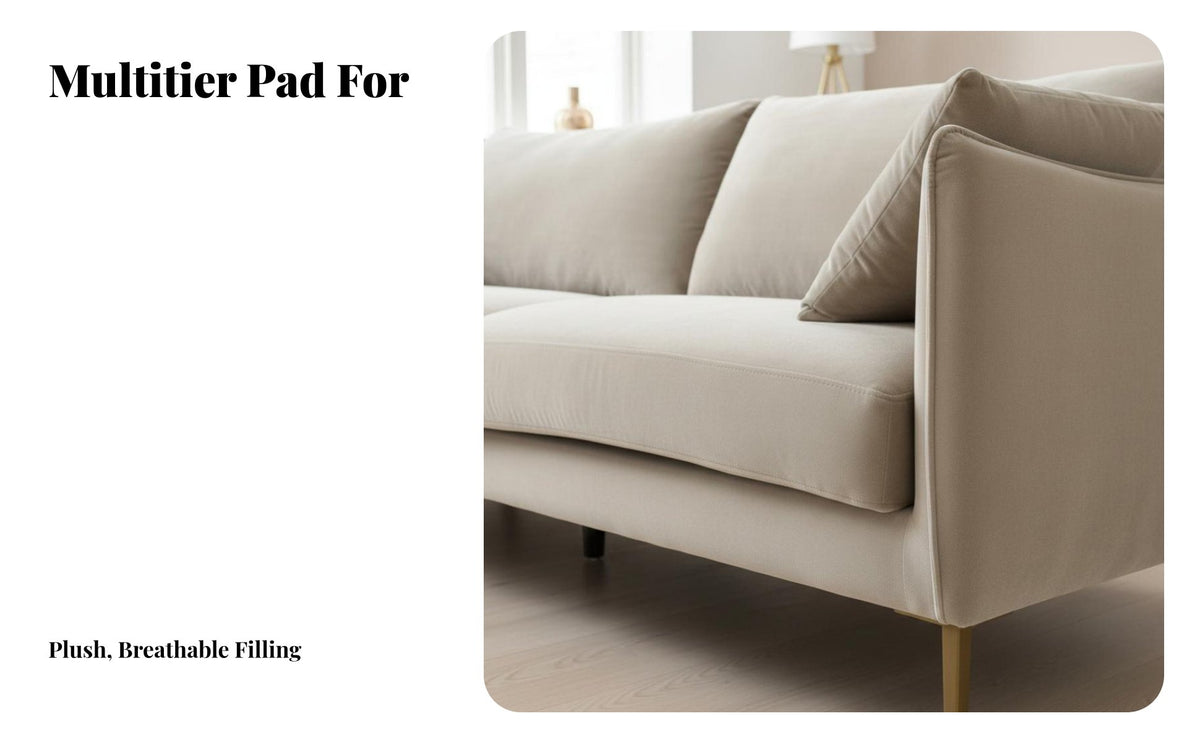 Removable and cleanable Cover puffyShaped Couch Nordic Design Sofa Easy to Clean Loveseat Wabi-Sabi aesthetic for Apartment Dwellers, Homeowners, Children, Lounge Area, Bedroom, Home Office