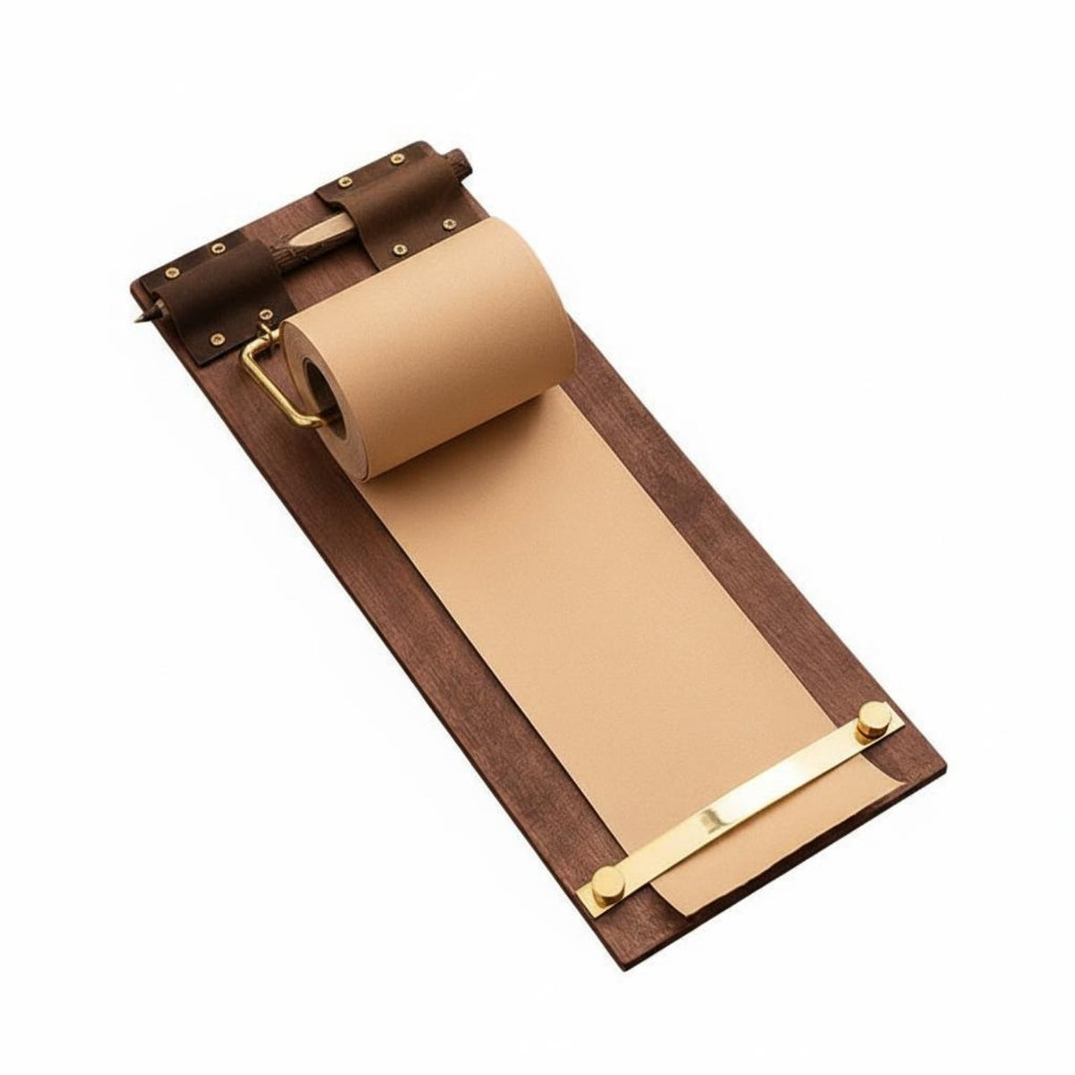 Hangable Retro Paper Roll Holder Easy Tear-Away Vintage Clipboard Notepad Decorative for Students, Cafe Owners, Study Room, Kitchen