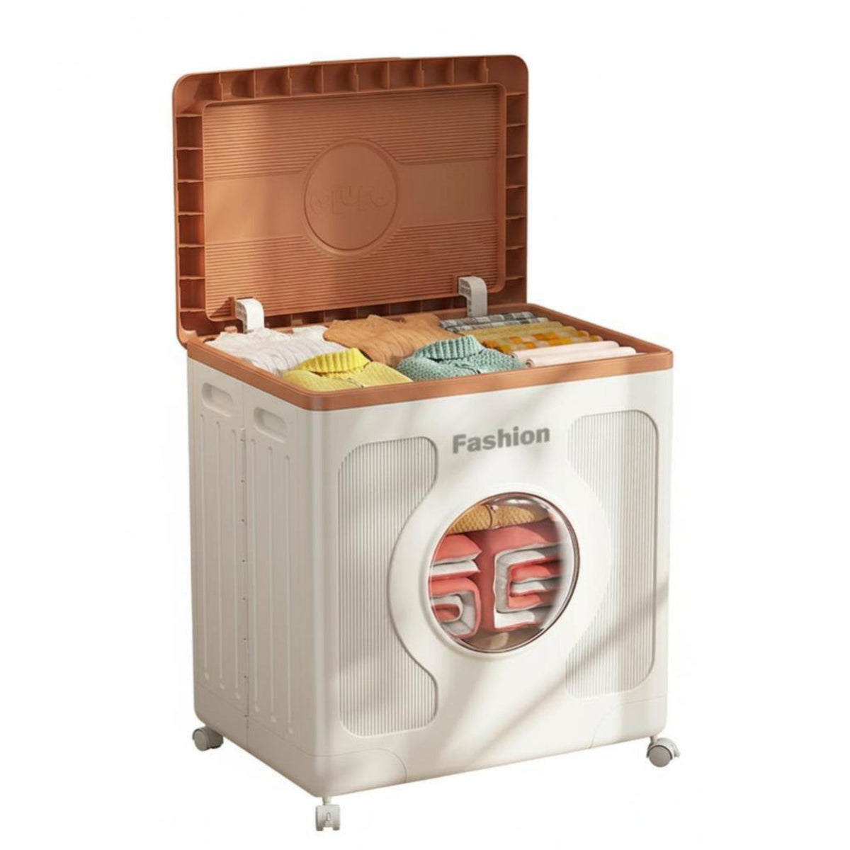 Foldable Cabinet with casters doubleOpening Household Storage Stackable