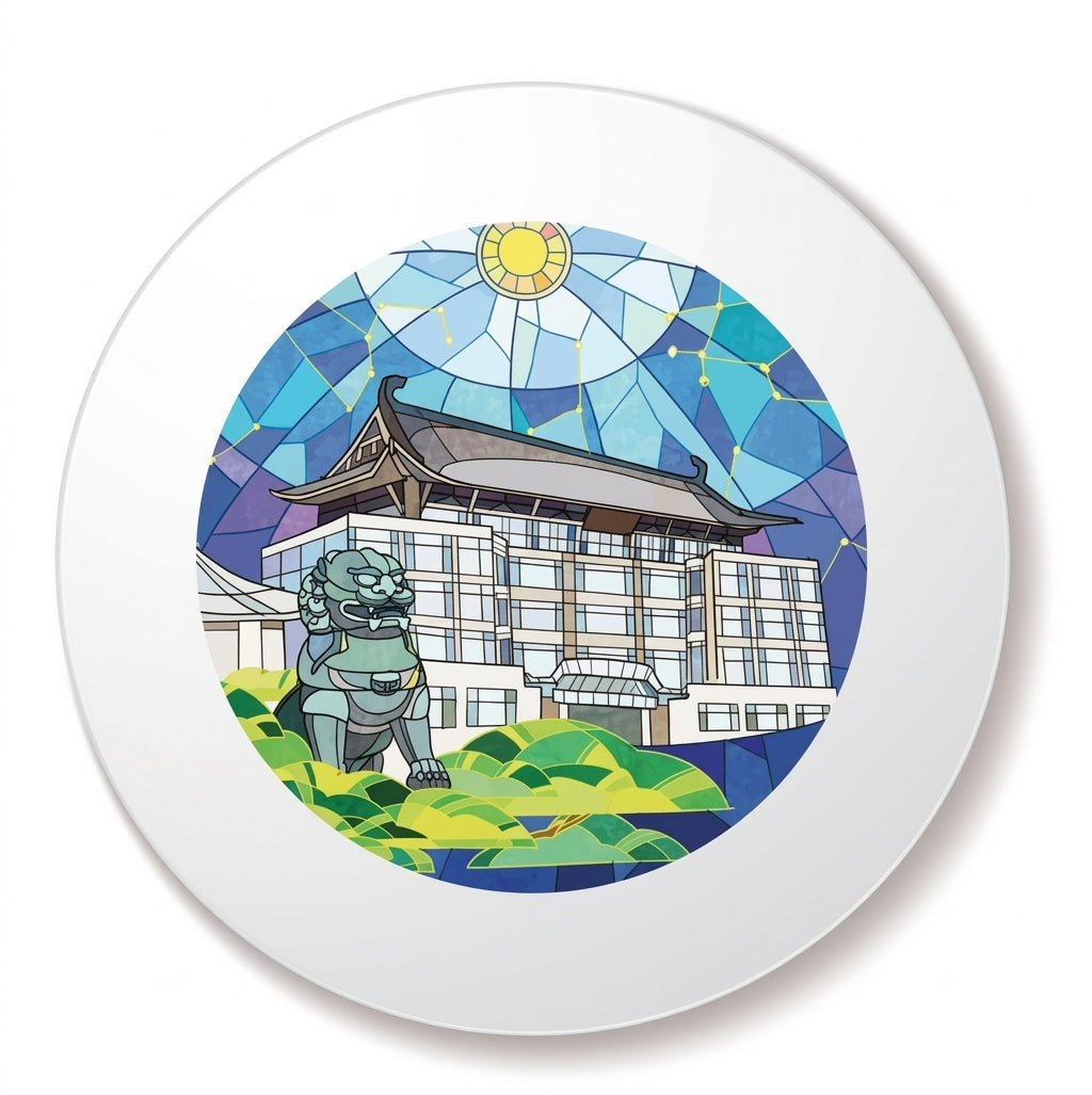 Artistic Bone China Plate, Pastoral Style 8-inch