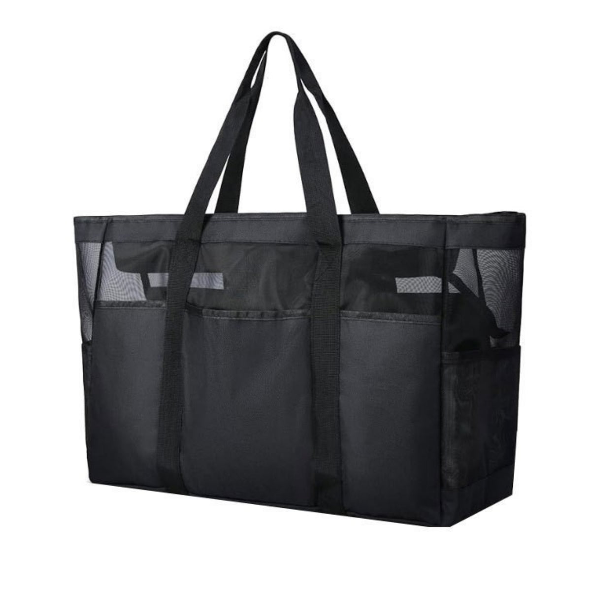 Mesh Tote Bag Large Capacity Mesh Coastal Tote Lightweight for Pool, Gym