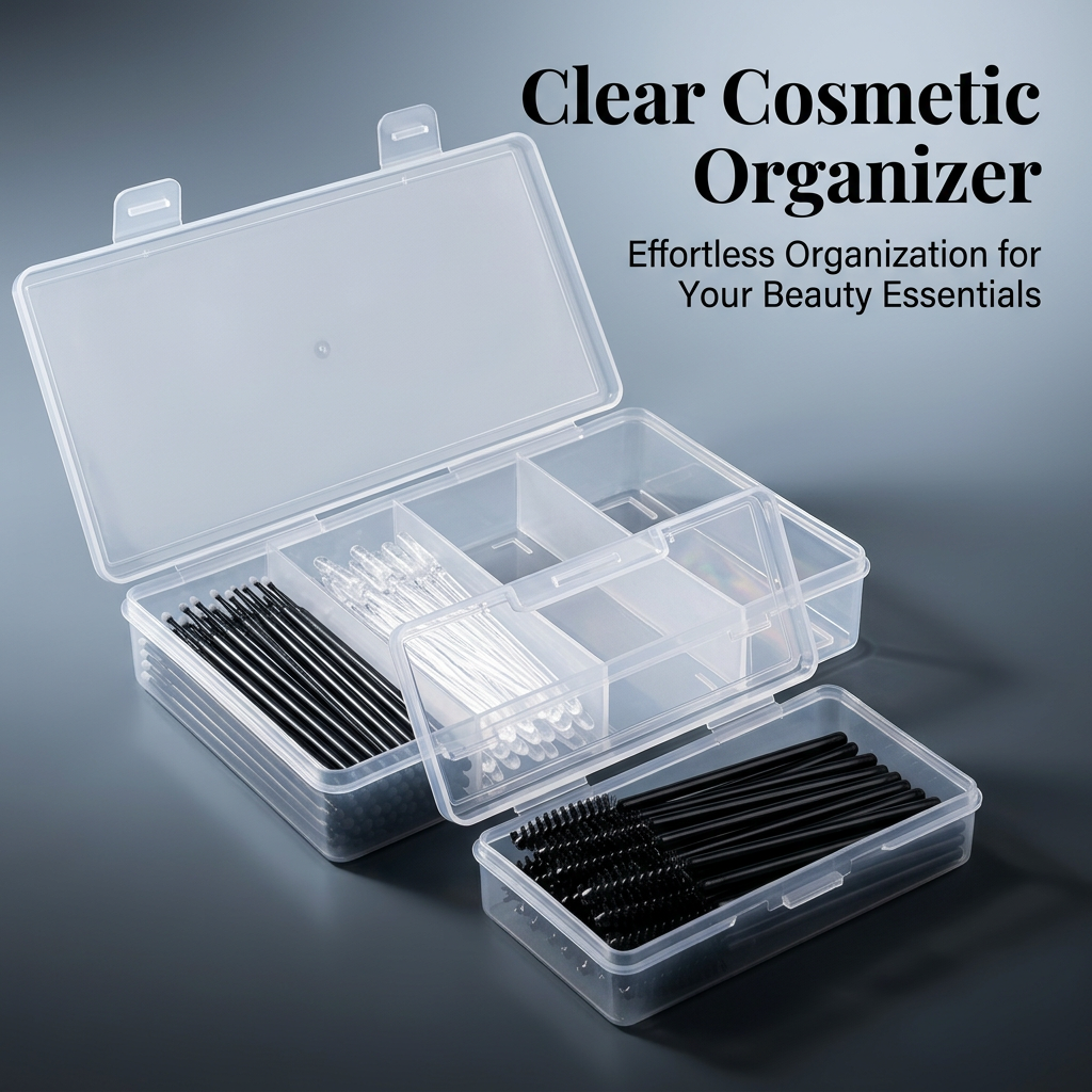 Storage Box with Compartments, Travel Makeup Tool Organizer, Dustproof Beauty Tool Case, Makeup Tool Organizer for Travel