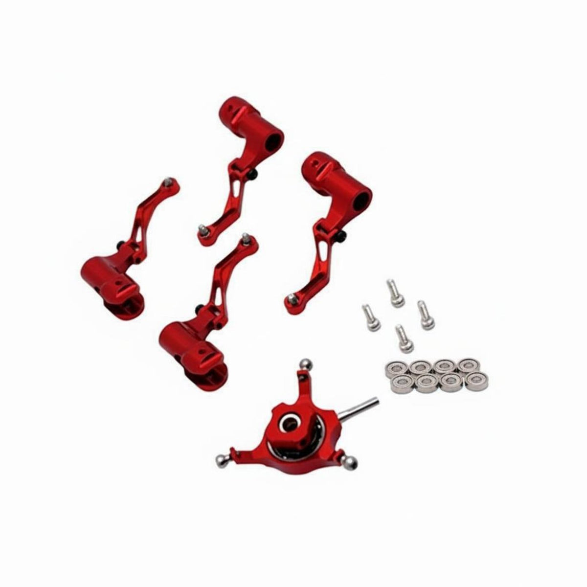 Helicopter Swashplate Bladed Grip Set Aluminum Construction Metal Rotor Head Parts