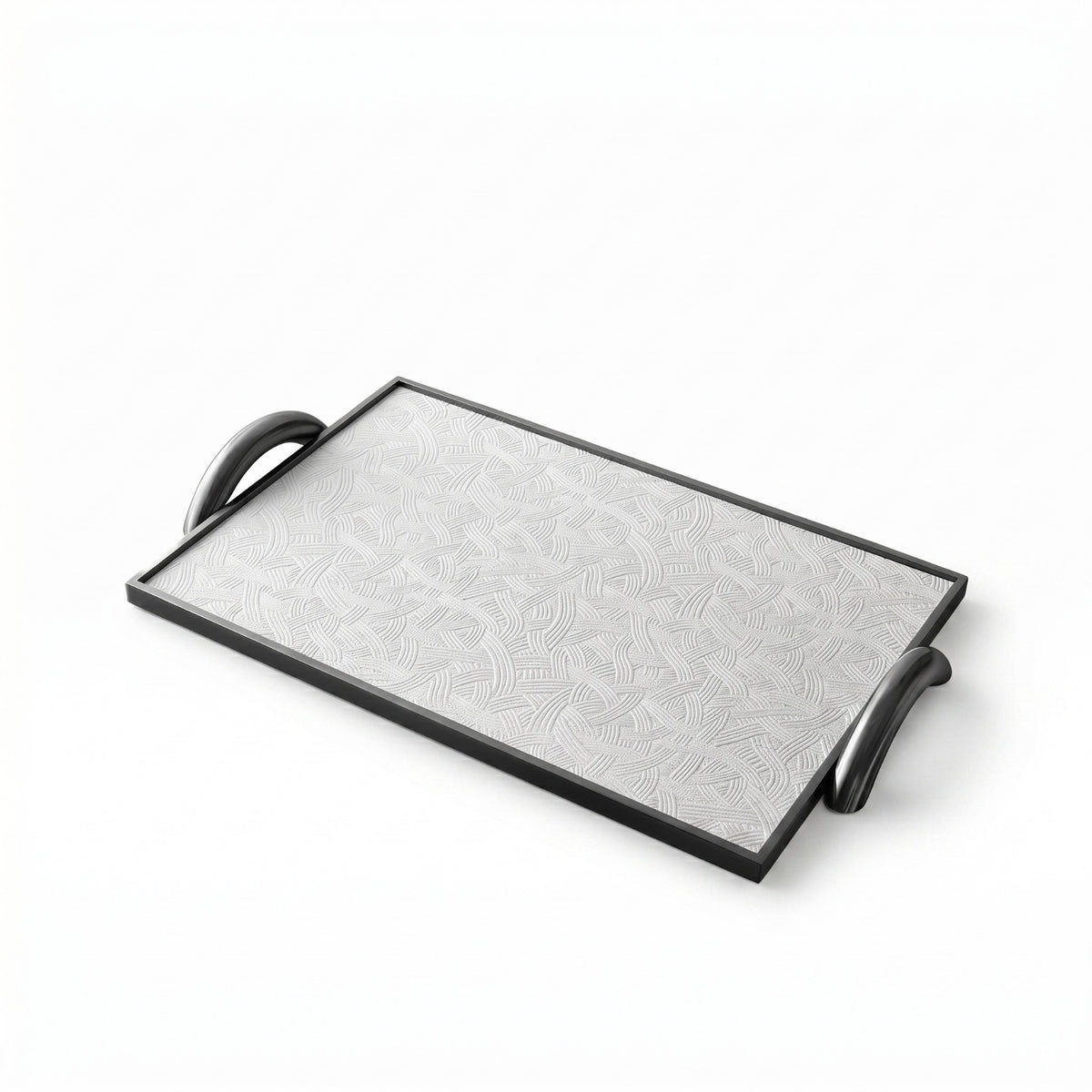 Metal Tray with Handles Sturdy Home Decor Rectangular for Storage