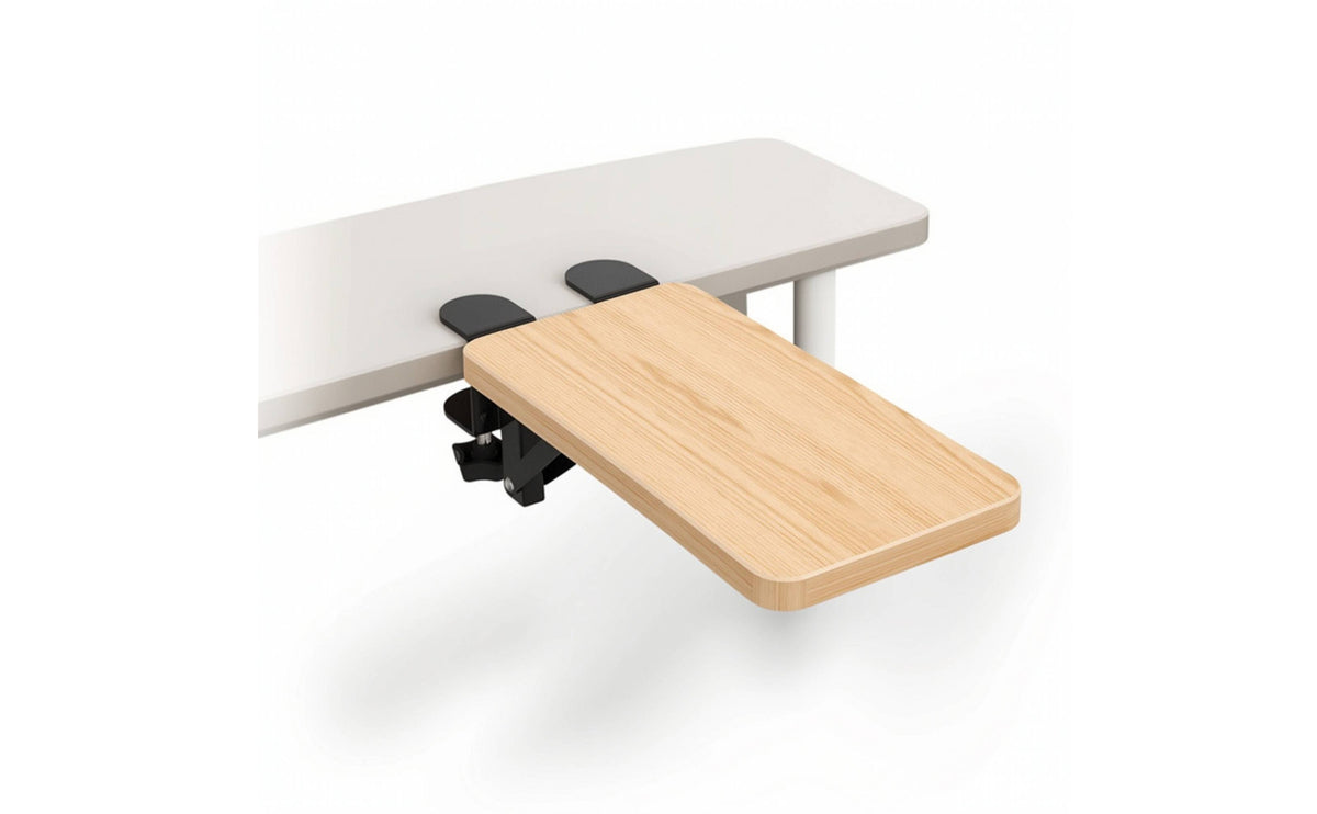 Foldable Armrest with Clamp No-Drill Beneath-Desk Bracket Space-Saving Arm Surface for Computer Users, Writers
