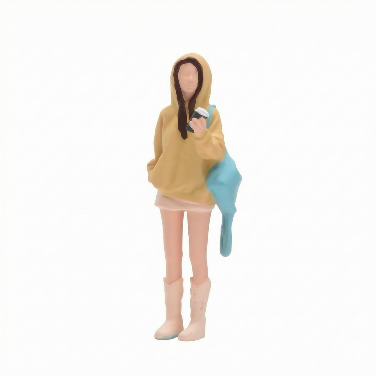 Hooded Girl Figurine 1:64 Scale Toy Figure High Boots