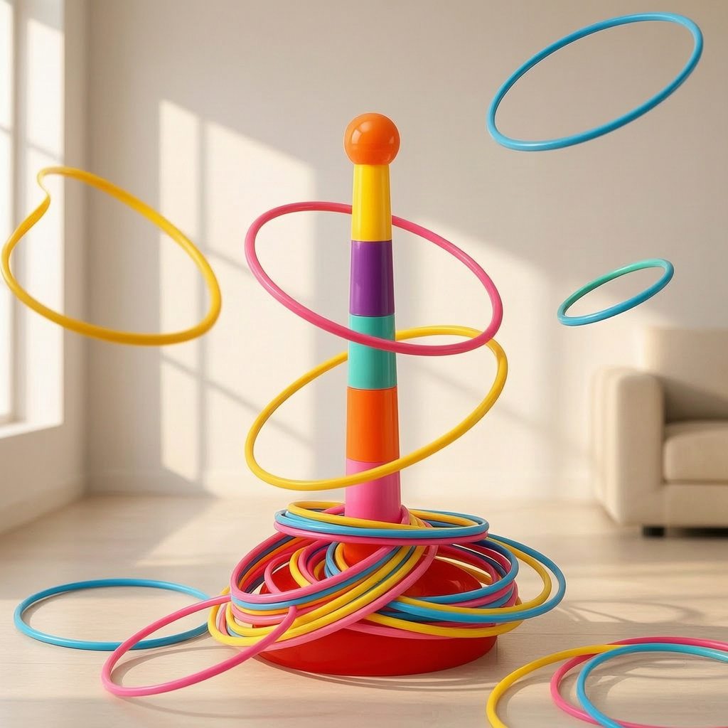 Ring Toss Game for Kids, Educational Parent-Child Interactive Toy, Hand-Eye Coordination Training