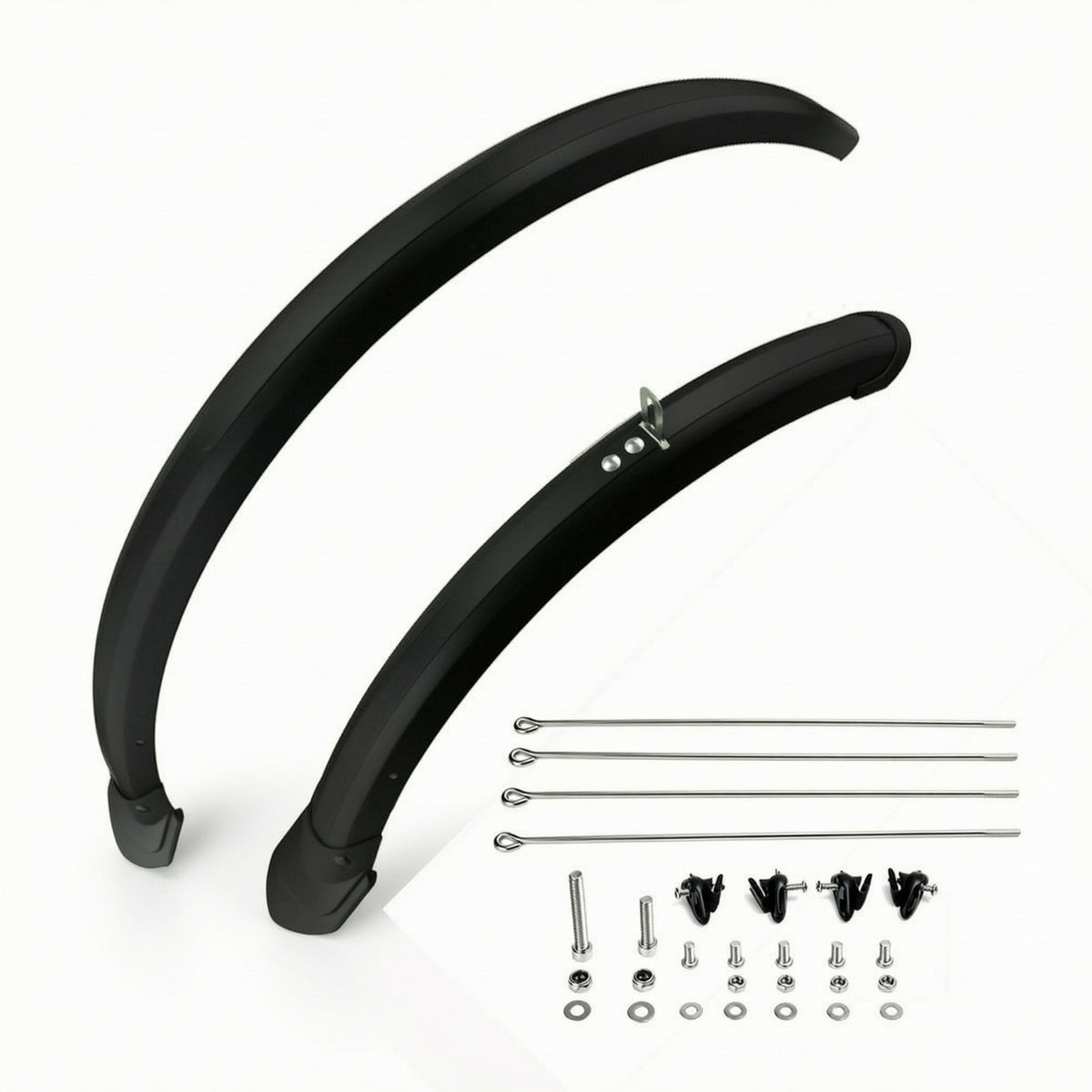 Sturdy Bike Mudguard Set with Hardware Glossy Full-Coverage Bike Fenders Lightweight Full Coverage Mudguard Set Stable for City Riding