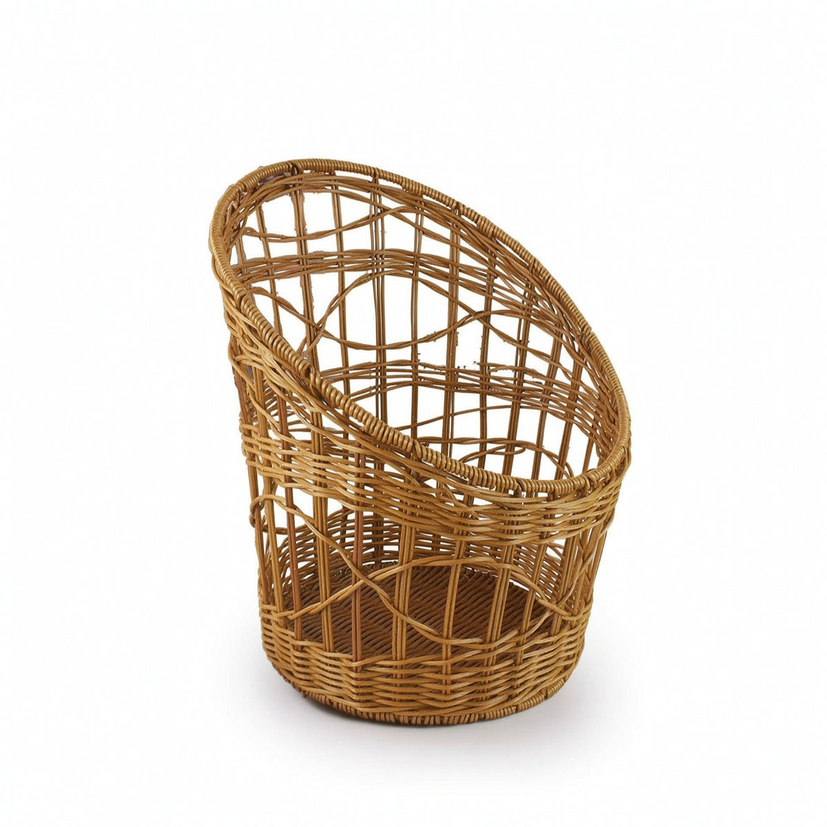 Woven Basket with Iron Frame Rustic for Entryway