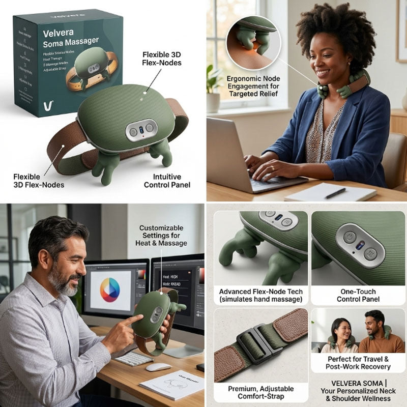 USB Neck and Shoulder Massager with Heat and Timer