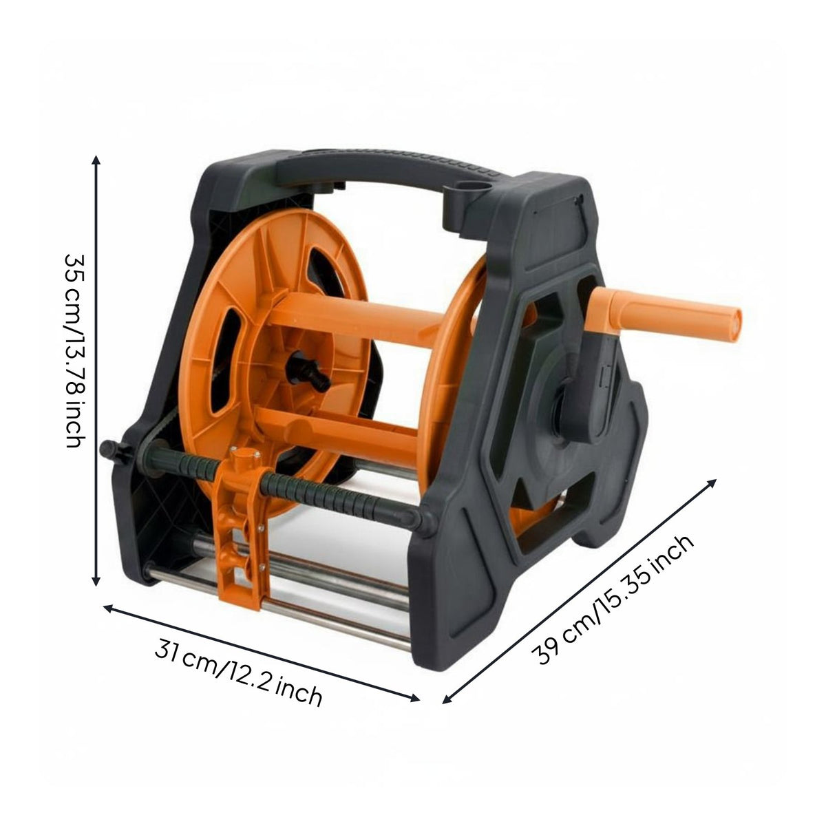 Water Hose Reel Carrier Easy Winding Garden Hose Reel Carrier Heavy Duty Frame
