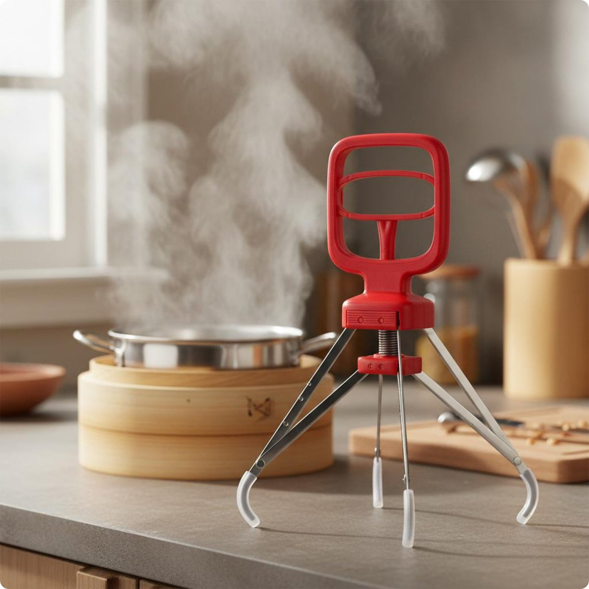 4-Claw Bowl Tongs Heat-Resistant Hot Dish Gripper Sturdy for Dining Table