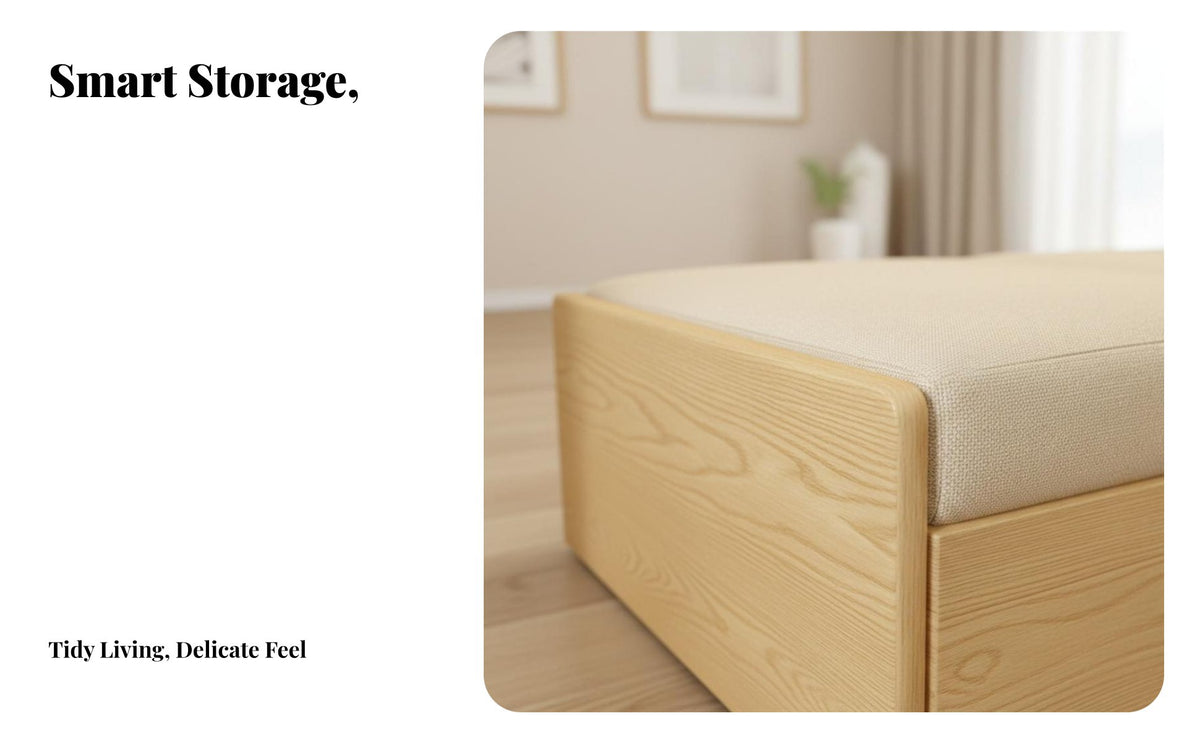 Hardwood Wood Frame Pull-pull-out Bed with Storage 2-in-1 Design Sleeper Sofa Space-Saving transformable Couch for Small Apartment Dwellers, Families, Homeowners, Lounge Area