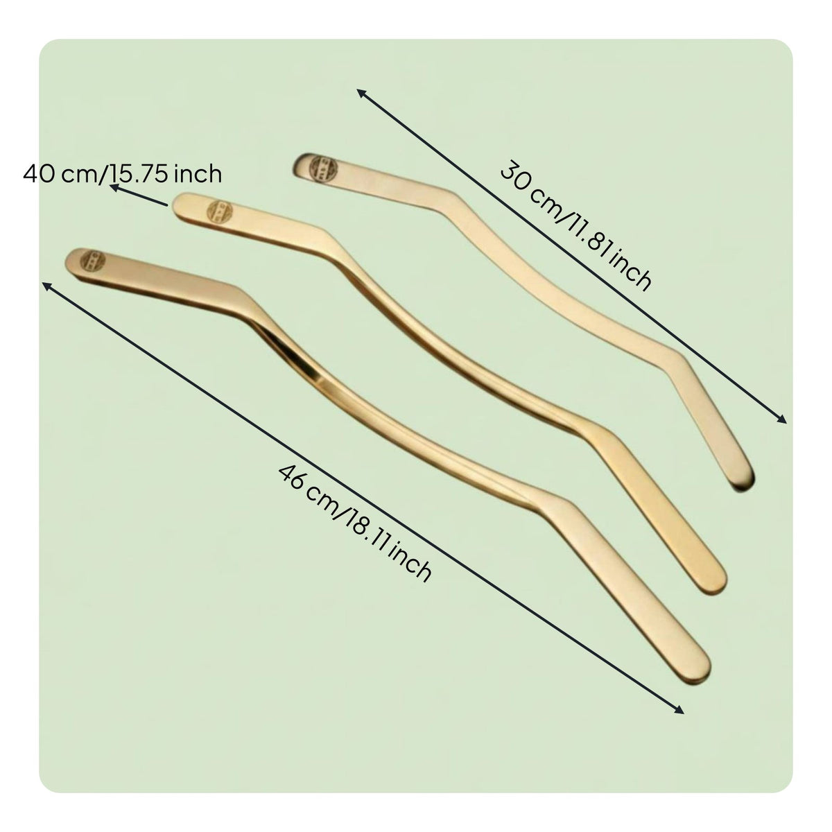 Brass Gua Sha Stick Easy to Hold Meridian Massage Rod Portable for Salon