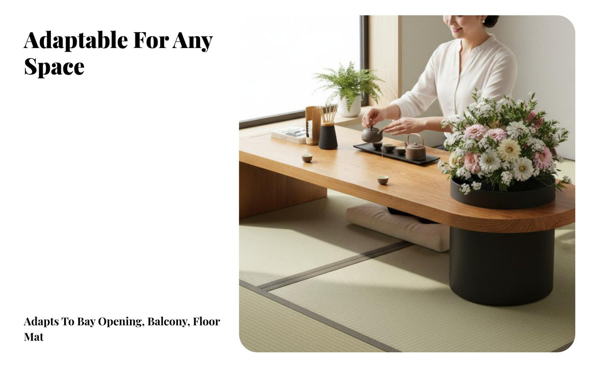 Japanese type floor mat Coffee Table Serene Aesthetic Floor Desk Low height Household Furniture Minimalist Design for Tea aficionados, Minimalists, Bay alcove, Meditation Space, Small Apartments, Living Room