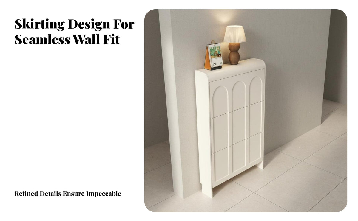 Space-Saving Slim Entryway Shoe Cabinet Large Capacity Slim Shoe Storage Cabinet Sturdy Construction Easy to Clean for Apartment Dwellers, Families, Homeowners, Hallway, Mudroom, Bedroom, Closet